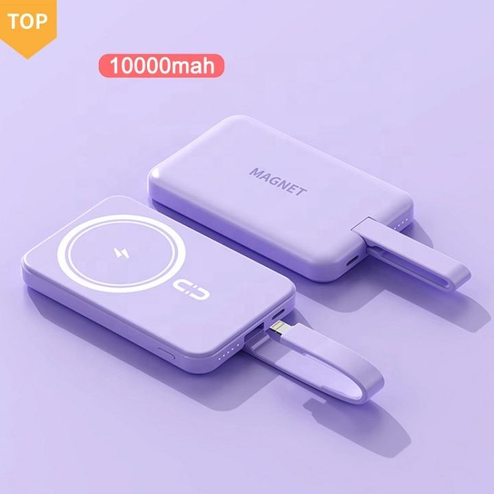 High Quality 10000mAh Mini Power Bank Fast Charging Waterproof ABS Plastic Type-C Input 22.5W Output Wireless Power Bank Large Order Wholesale