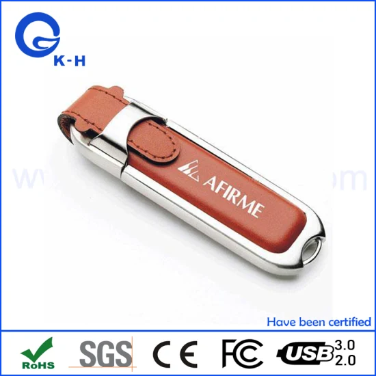 Leather USB Flash Pendrive Thumb Drive as Promotional Gift