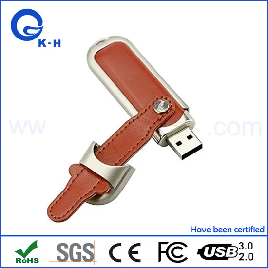 Leather USB Flash Pendrive Thumb Drive as Promotional Gift