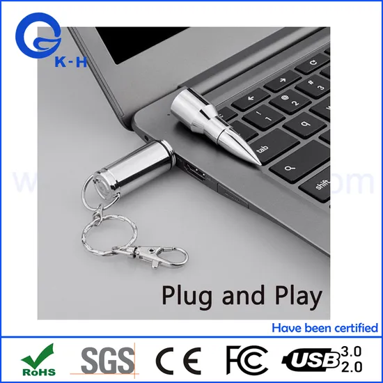 Metal Bullet Shaped USB Flash Disk 4GB 8GB 16GB