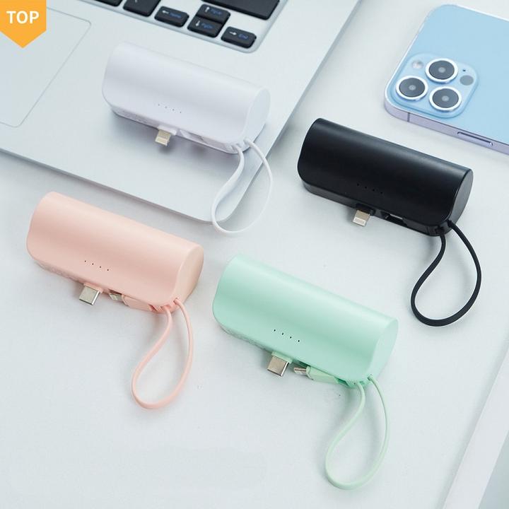 Phone Holder Mini Power Bank 5000Mah Portable Charger Type C In & Output Mobile Phone External Battery Powerbank For Iphone Manufacturing Solutions Production
