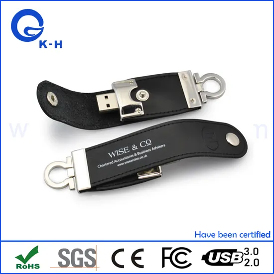 Promotional Gift Leather USB Flash Drive Business 2GB 4GB