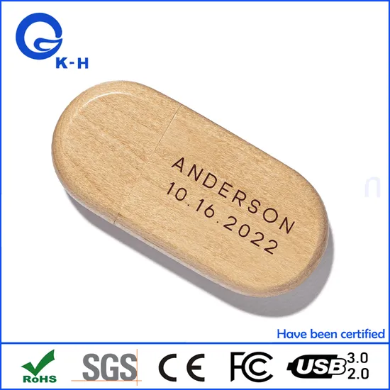 Wholesale Wooden Oval USB Flash Memory 16GB 32GB