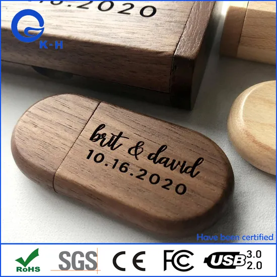 Wholesale Wooden Oval USB Flash Memory 16GB 32GB