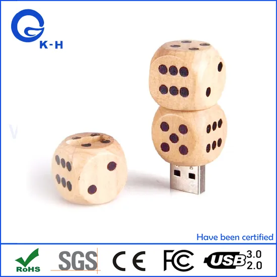 Wooden Dice USB Flash Disk 16GB 32GB 64GB 128GB