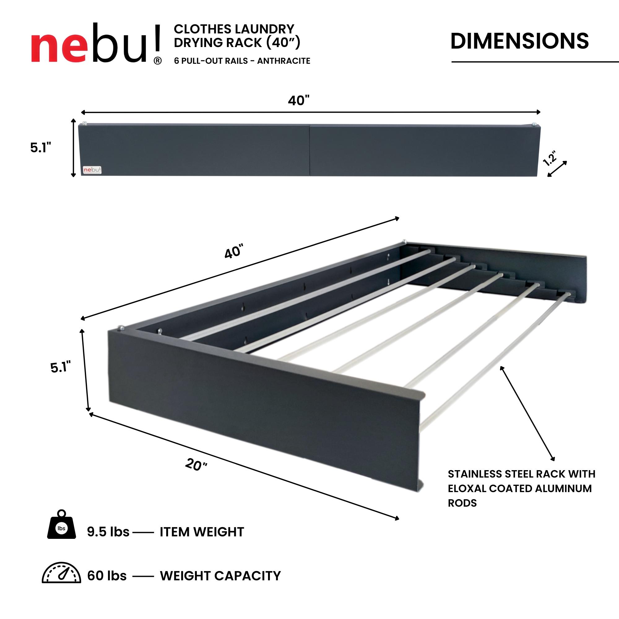 NEBU RETRACTABLE WALL MOUNTED CLOHTES DRYING RACK 40