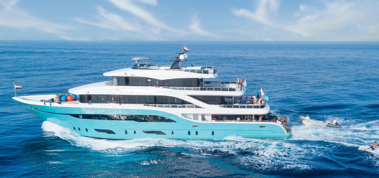 Beautiful diving mega yacht